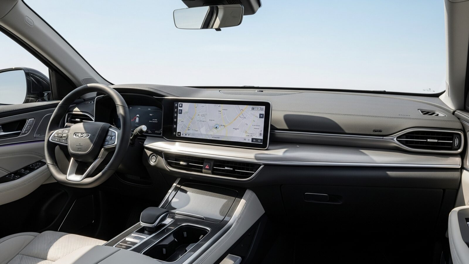 Interior de SUV con pantalla central grande